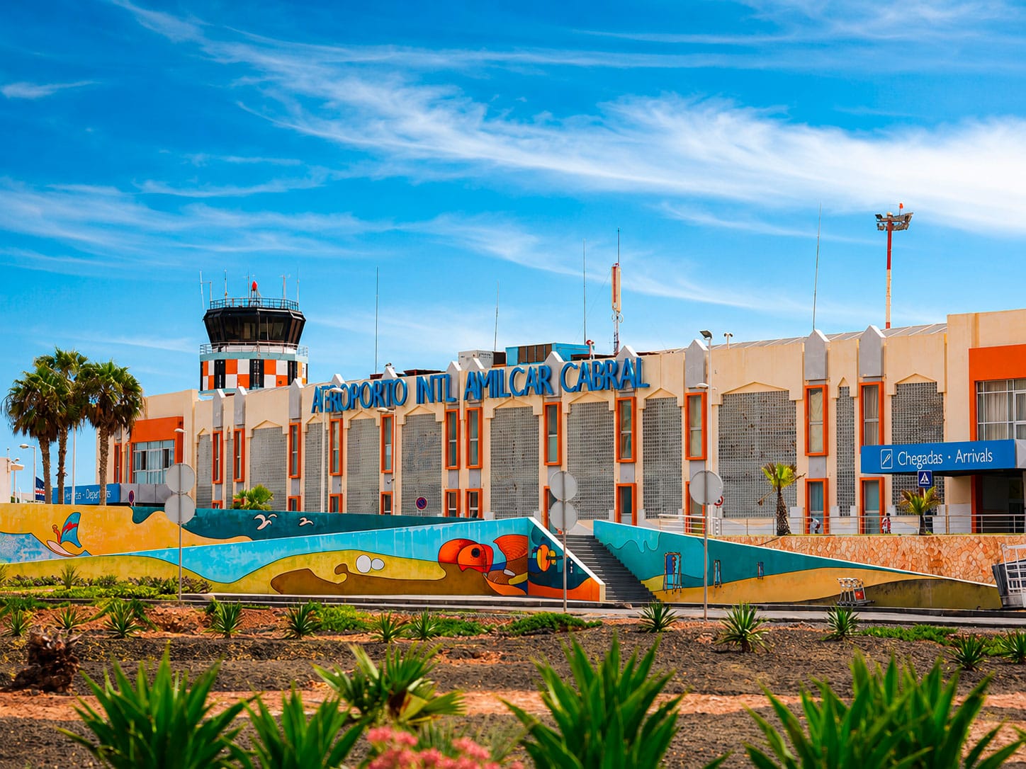 Amílcar Cabral International Airport in Sal Island Exterior view of Amílcar Cabral International Airport in Sal Island, Cabo Verde